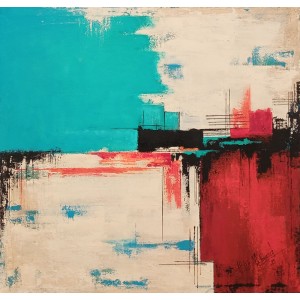 Aisha Mahmood, 24 x 24 Inch, Acrylic on Canvas, Abstract Painting, AC-AIMD-097